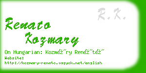 renato kozmary business card